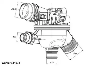 411574.102D WAHLER Термостат, охлаждающая жидкость