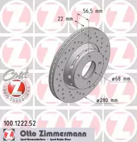 100.1222.52 ZIMMERMANN Тормозной диск