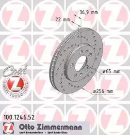 100.1246.52 ZIMMERMANN Тормозной диск