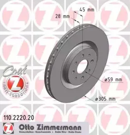 110.2220.20 ZIMMERMANN Тормозной диск