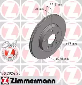 150.2924.20 ZIMMERMANN Тормозной диск