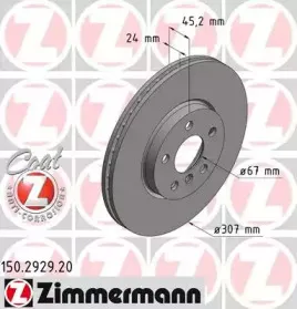 150.2929.20 ZIMMERMANN Тормозной диск