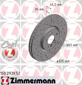 150.2939.52 ZIMMERMANN Тормозной диск