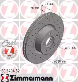 150.3494.52 ZIMMERMANN Тормозной диск