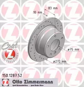150.1287.52 ZIMMERMANN Тормозной диск
