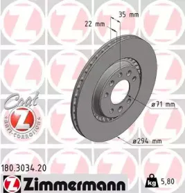 180.3034.20 ZIMMERMANN Тормозной диск