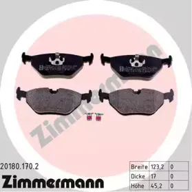20180.170.2 ZIMMERMANN Комплект тормозных колодок, дисковый тормоз