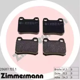 20687.155.1 ZIMMERMANN Комплект тормозных колодок, дисковый тормоз
