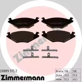 20889.175.2 ZIMMERMANN Комплект тормозных колодок, дисковый тормоз