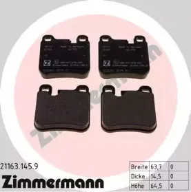 21163.145.9 ZIMMERMANN Комплект тормозных колодок, дисковый тормоз