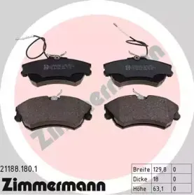 21188.180.1 ZIMMERMANN Комплект тормозных колодок, дисковый тормоз