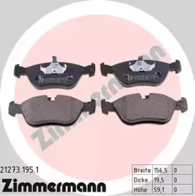 21273.195.1 ZIMMERMANN Комплект тормозных колодок, дисковый тормоз