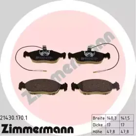 21430.170.1 ZIMMERMANN Комплект тормозных колодок, дисковый тормоз