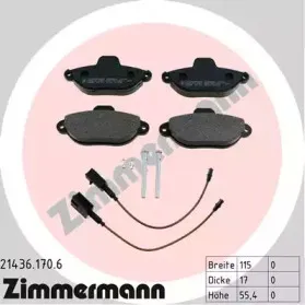 21436.170.6 ZIMMERMANN Комплект тормозных колодок, дисковый тормоз