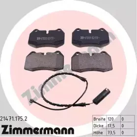 21471.175.2 ZIMMERMANN Комплект тормозных колодок, дисковый тормоз
