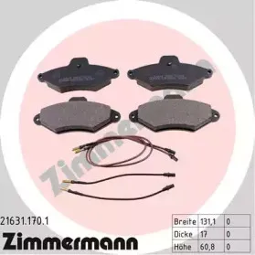 21631.170.1 ZIMMERMANN Комплект тормозных колодок, дисковый тормоз