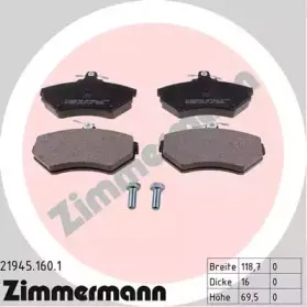 21945.160.1 ZIMMERMANN Комплект тормозных колодок, дисковый тормоз