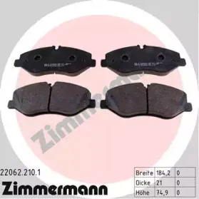 22062.210.1 ZIMMERMANN Комплект тормозных колодок, дисковый тормоз