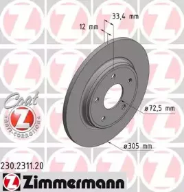 230.2311.20 ZIMMERMANN Тормозной диск