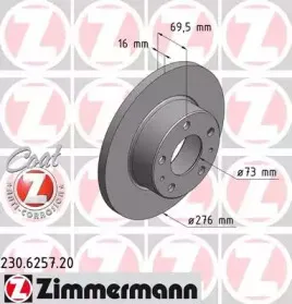 230.6257.20 ZIMMERMANN Тормозной диск