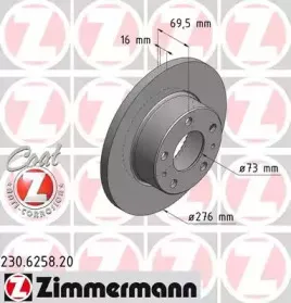 230.6258.20 ZIMMERMANN Тормозной диск