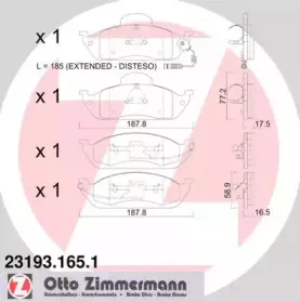 23193.165.1 ZIMMERMANN Комплект тормозных колодок, дисковый тормоз