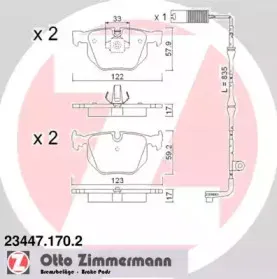 23447.170.2 ZIMMERMANN Комплект тормозных колодок, дисковый тормоз