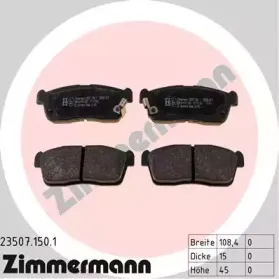 23507.150.1 ZIMMERMANN Комплект тормозных колодок, дисковый тормоз