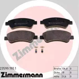 23599.190.1 ZIMMERMANN Комплект тормозных колодок, дисковый тормоз