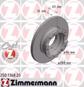 250.1368.20 ZIMMERMANN Тормозной диск