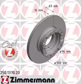 250.1370.20 ZIMMERMANN Тормозной диск