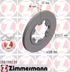 250.1382.20 ZIMMERMANN Тормозной диск