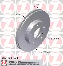 250.1337.00 ZIMMERMANN Тормозной диск