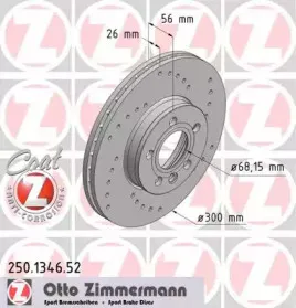 250.1346.52 ZIMMERMANN Тормозной диск