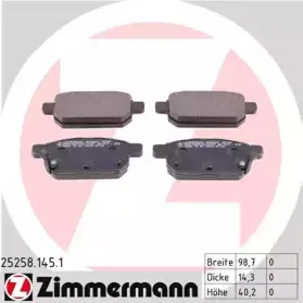 25258.145.1 ZIMMERMANN Комплект тормозных колодок, дисковый тормоз