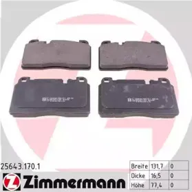 25643.170.1 ZIMMERMANN Комплект тормозных колодок, дисковый тормоз
