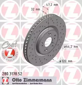 280.3178.52 ZIMMERMANN Тормозной диск