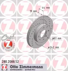 280.2088.52 ZIMMERMANN Тормозной диск