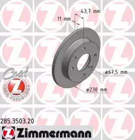 285.3503.20 ZIMMERMANN Тормозной диск