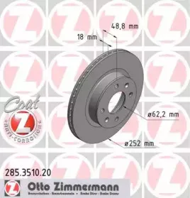 285.3510.20 ZIMMERMANN Тормозной диск