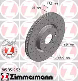 285.3519.52 ZIMMERMANN Тормозной диск