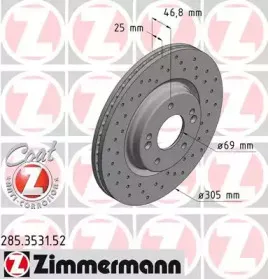 285.3531.52 ZIMMERMANN Тормозной диск
