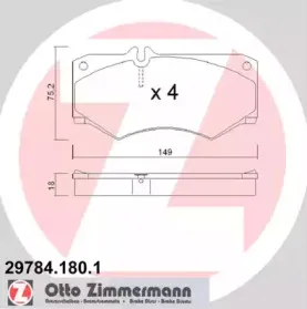 29784.180.1 ZIMMERMANN Комплект тормозных колодок, дисковый тормоз