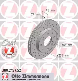 380.2157.52 ZIMMERMANN Тормозной диск