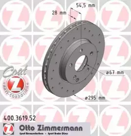 400.3619.52 ZIMMERMANN Тормозной диск