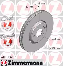 400.3668.75 ZIMMERMANN Тормозной диск