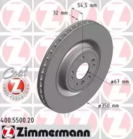 400.5500.20 ZIMMERMANN Тормозной диск