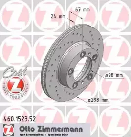 460.1523.52 ZIMMERMANN Тормозной диск