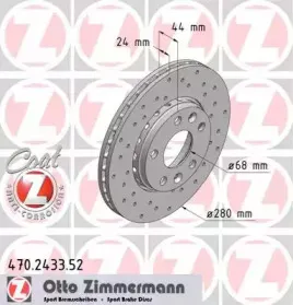 470.2433.52 ZIMMERMANN Тормозной диск