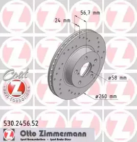 530.2456.52 ZIMMERMANN Тормозной диск